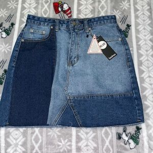 Denim Patchwork Skirt